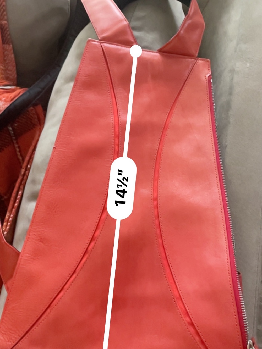 Red Leather backpack PLY - Picture 5 of 11
